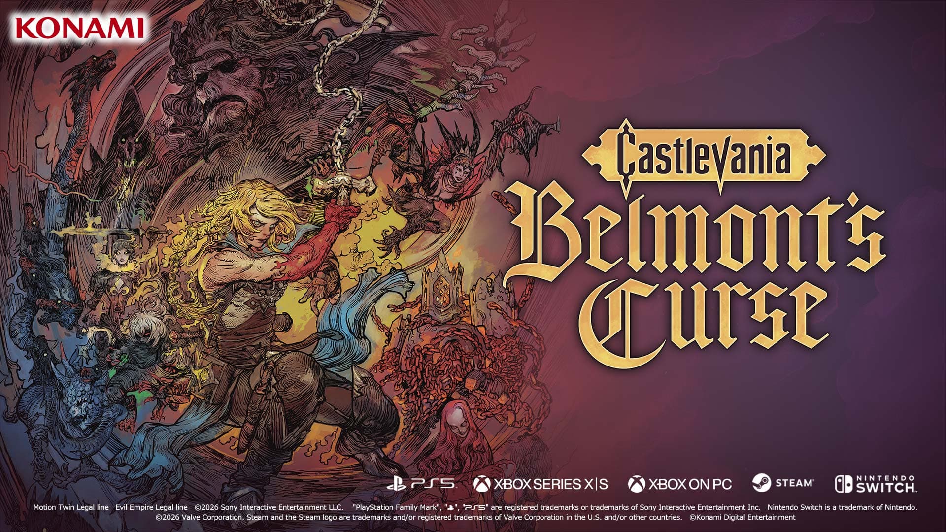 Official Castlevania Belmont's Curse artwork showing Rose Belmont in medieval Paris