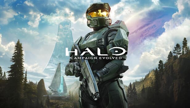 Official Halo Campaign Evolved cover art showing Master Chief on the Halo ring