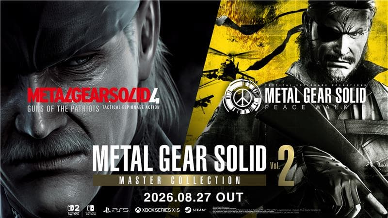 Official Metal Gear Solid Master Collection Vol. 2 artwork showing Solid Snake and Big Boss