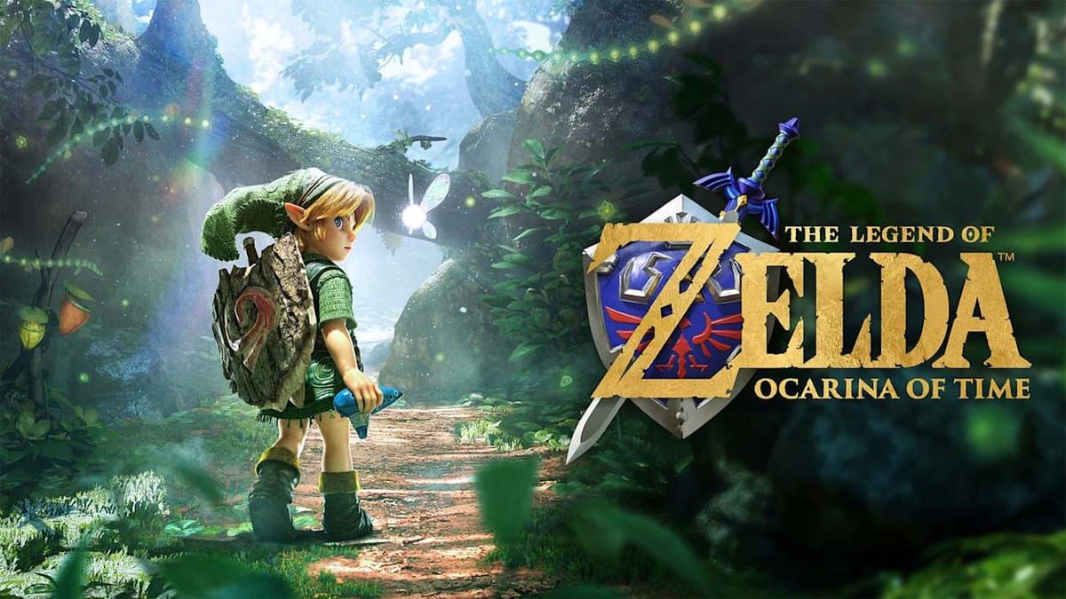 Official Ocarina of Time Switch 2 artwork showing Link and the remake logo