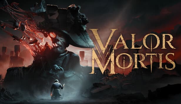 Official Valor Mortis cover art showing a soldier with a sword in a dark battlefield