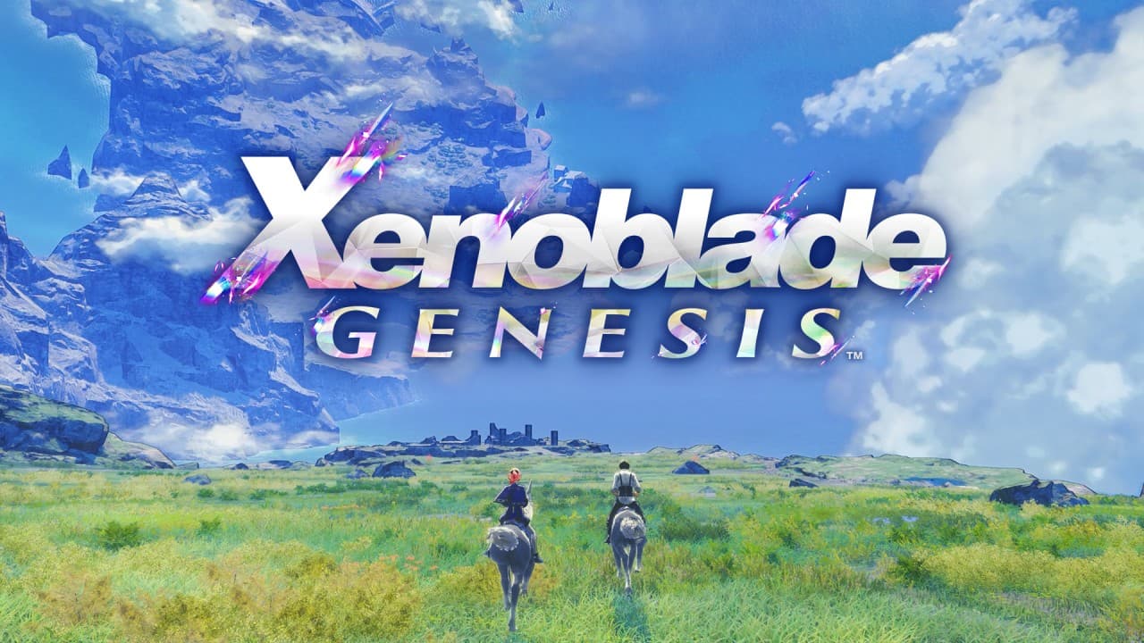 Official Xenoblade Genesis logo and background artwork for Nintendo Switch 2